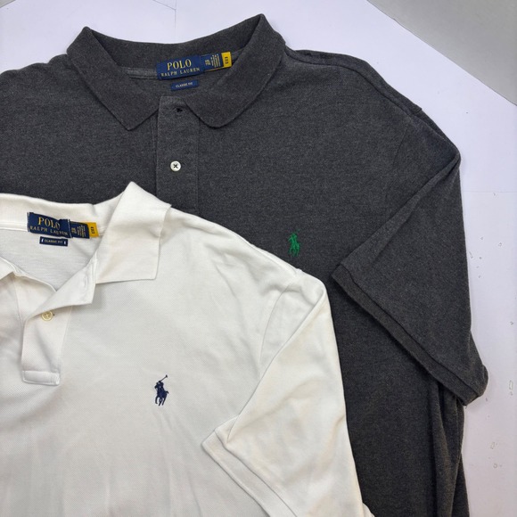 Polo Ralph Lauren Other - Polo Ralph Lauren Men XXL Classic Fit Polo Shirt Bundle Grey White 2 Pack Lot